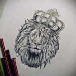 lion tattoo with crown 08.12.2019 №043 -tattoo crown- tattoovalue.net