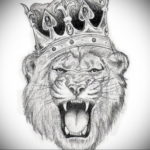 lion tattoo with crown 08.12.2019 №044 -tattoo crown- tattoovalue.net