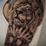 lion tattoo with crown 08.12.2019 №055 -tattoo crown- tattoovalue.net