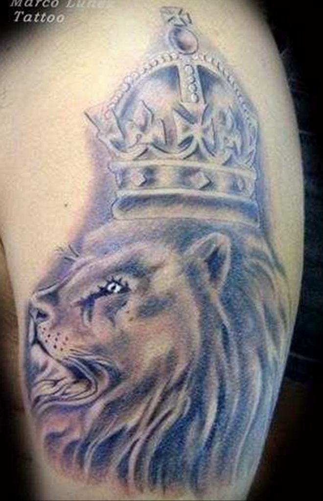 lion tattoo with crown 08.12.2019 №057 -tattoo crown- tattoovalue.net