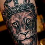 lion tattoo with crown 08.12.2019 №058 -tattoo crown- tattoovalue.net