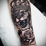 lion tattoo with crown 08.12.2019 №059 -tattoo crown- tattoovalue.net