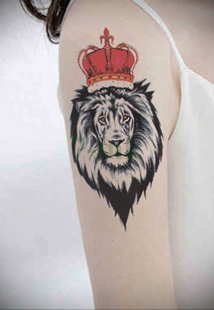 lion tattoo with crown 08.12.2019 №062 -tattoo crown- tattoovalue.net