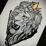 lion tattoo with crown 08.12.2019 №065 -tattoo crown- tattoovalue.net