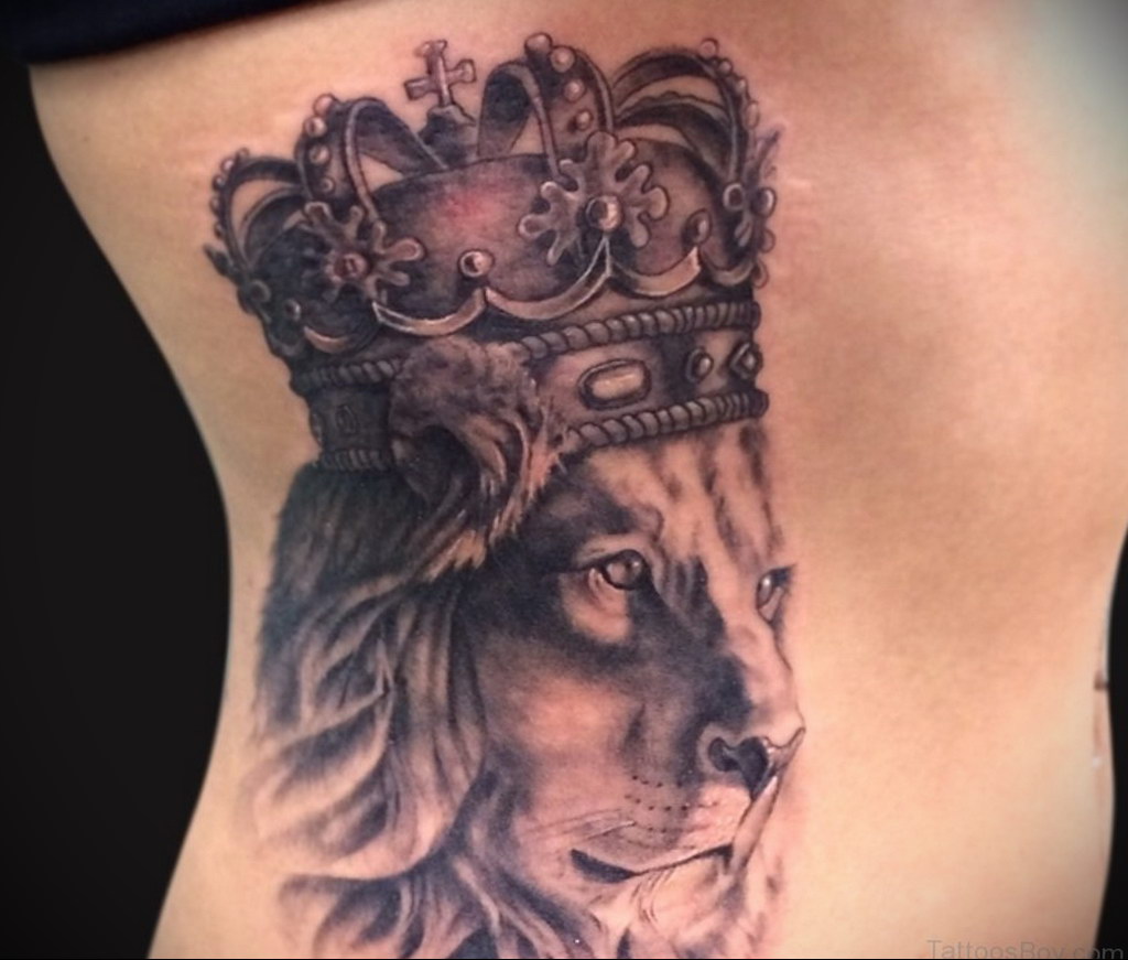 lion tattoo with crown 08.12.2019 №070 -tattoo crown- tattoovalue.net