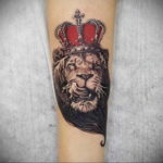 lion tattoo with crown 08.12.2019 №071 -tattoo crown- tattoovalue.net