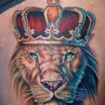 lion tattoo with crown 08.12.2019 №072 -tattoo crown- tattoovalue.net