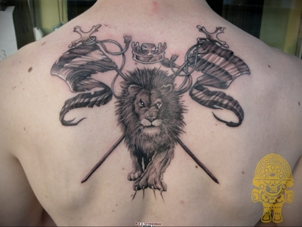 lion tattoo with crown 08.12.2019 №079 -tattoo crown- tattoovalue.net