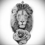 lion tattoo with crown 08.12.2019 №081 -tattoo crown- tattoovalue.net