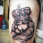 lion tattoo with crown 08.12.2019 №088 -tattoo crown- tattoovalue.net
