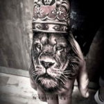 lion tattoo with crown 08.12.2019 №091 -tattoo crown- tattoovalue.net