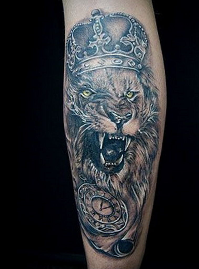 lion tattoo with crown 08.12.2019 №093 -tattoo crown- tattoovalue.net