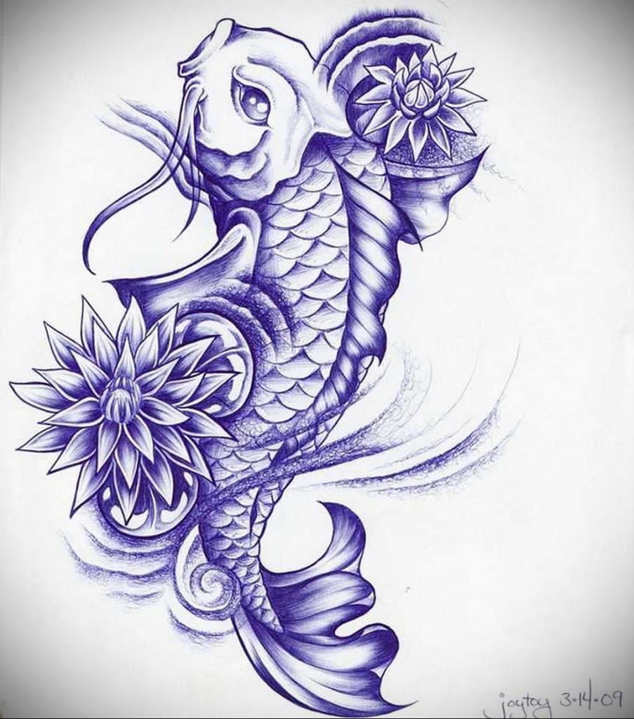 photo carp tattoo 06.01.2020 №055 -tattoo fish- tattoovalue.net