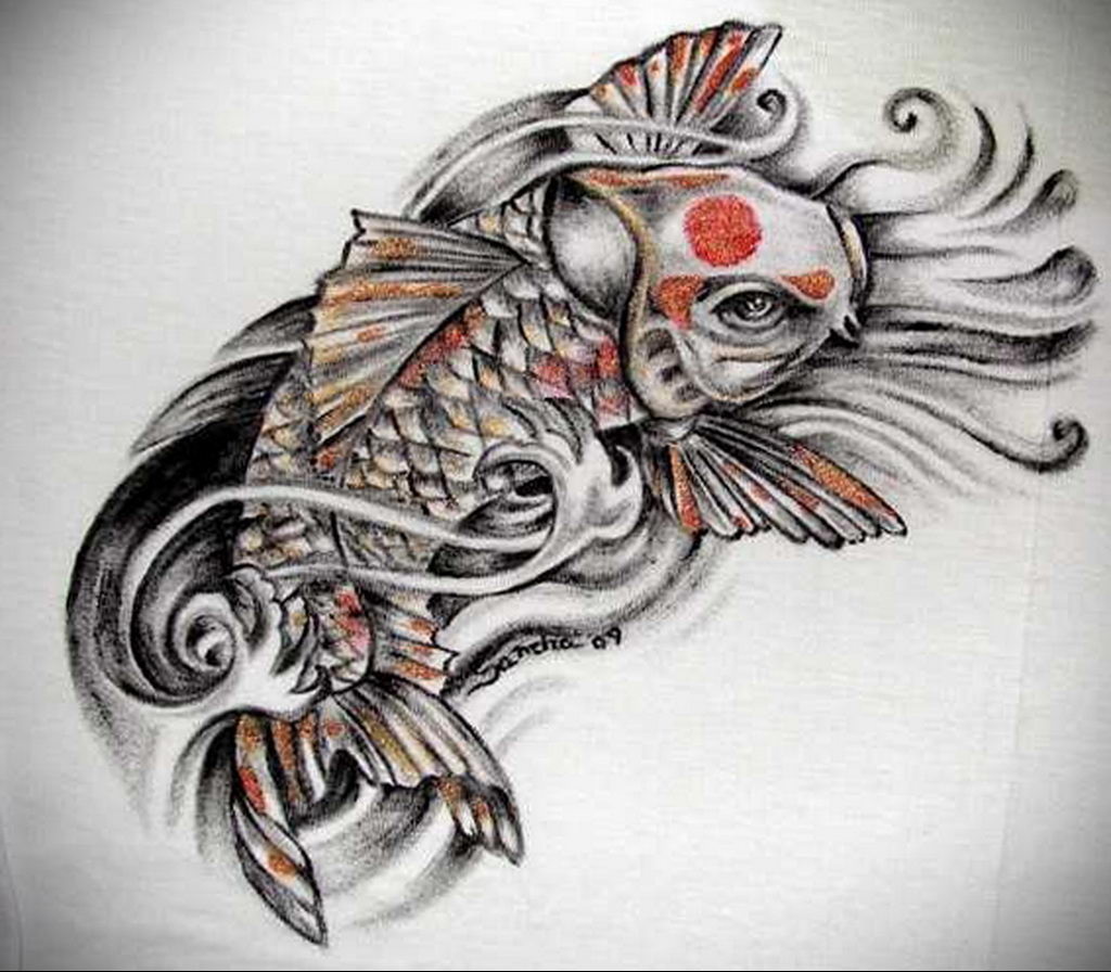 photo carp tattoo 06.01.2020 №091 -tattoo fish- tattoovalue.net