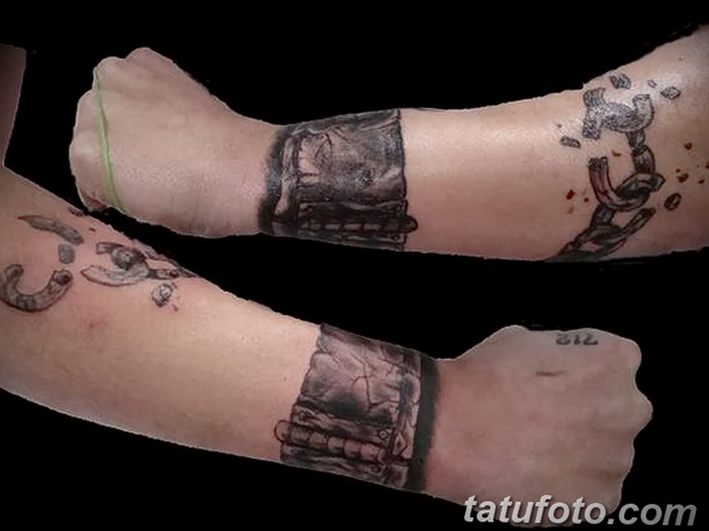 photo example arm shackles tattoo 07.10.2019 №012 -arm shackles tattoo- tattoovalue.net