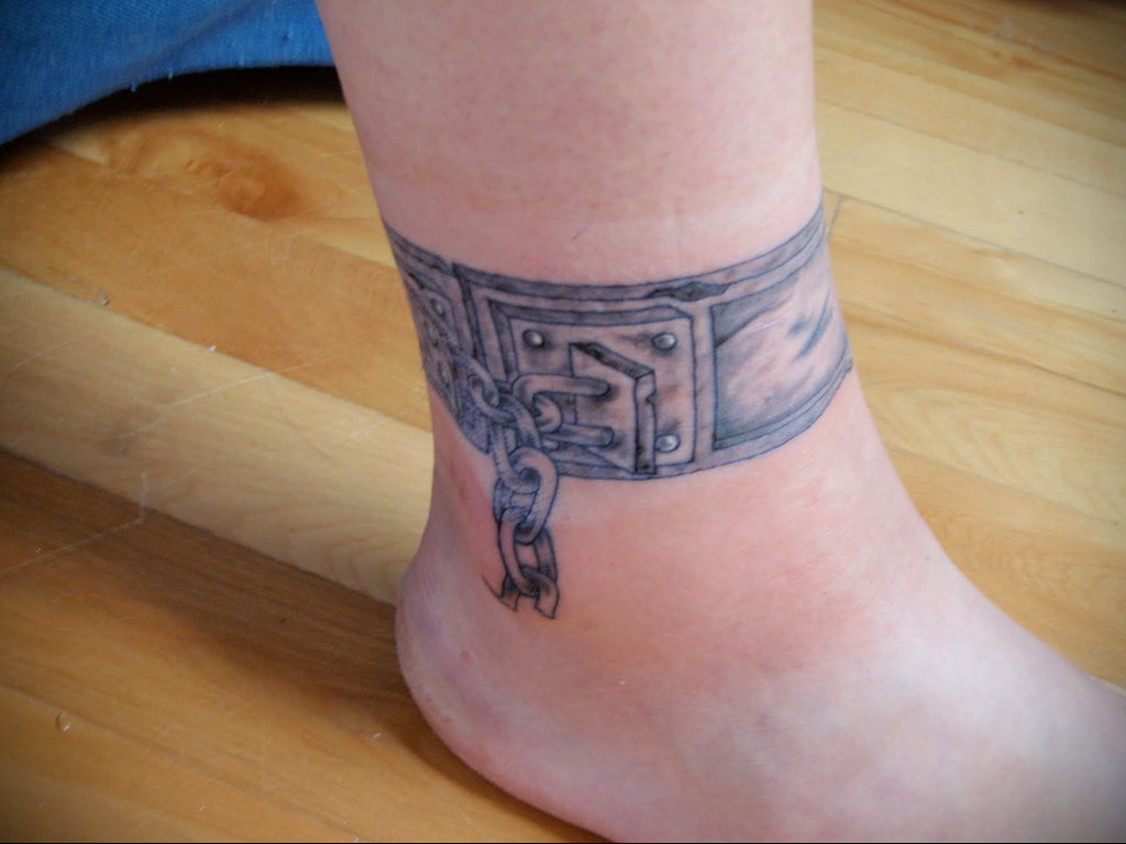 photo example leg shackle tattoo 07.10.2019 №003 -leg shackle tattoo- tattoovalue.net