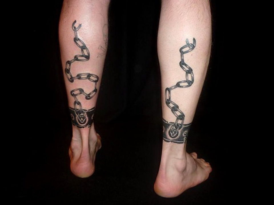 The meaning of shackles tattoo drawing features, photo examples