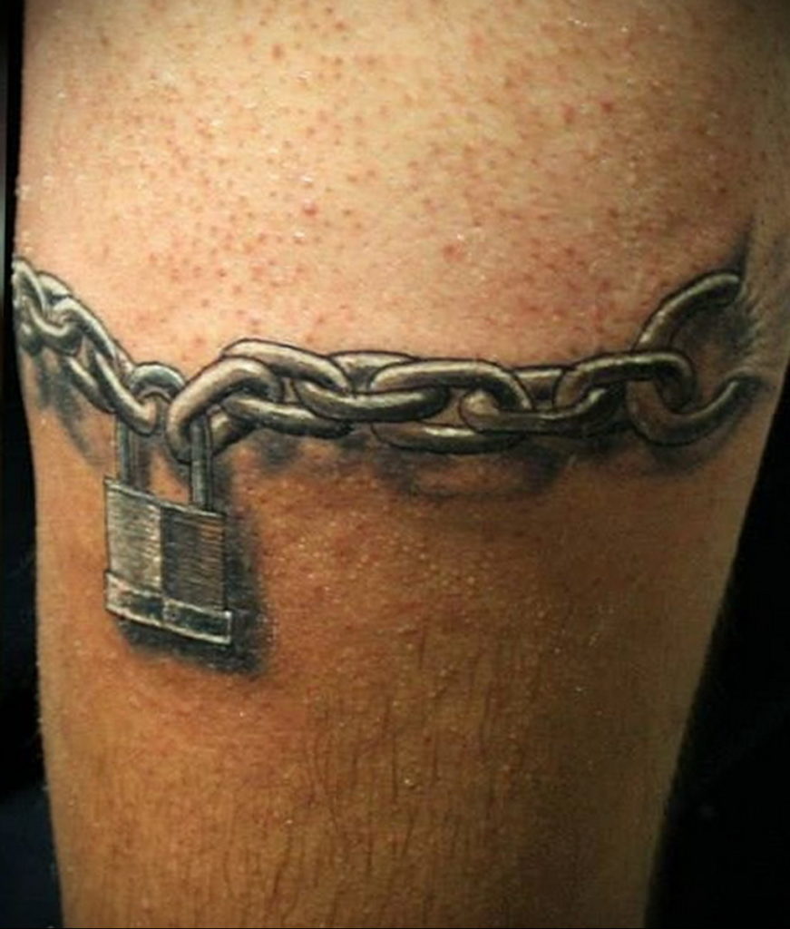 photo example leg shackle tattoo 07.10.2019 №015 leg shackle tattoo
