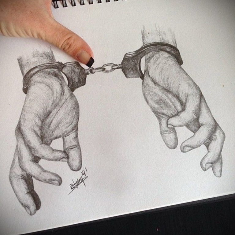 The meaning of shackles tattoo drawing features, photo examples