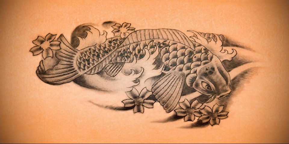 Gay pronstar with koi tattoo