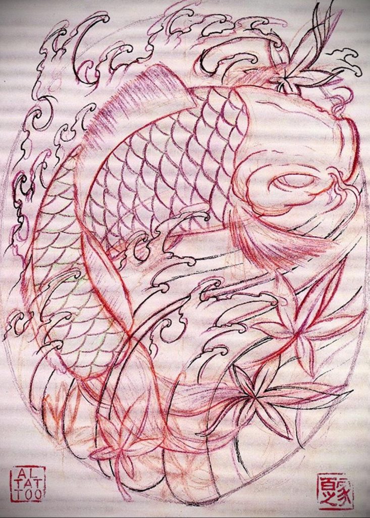 photo koi tattoo 06.01.2020 №071 -tattoo fish- tattoovalue.net