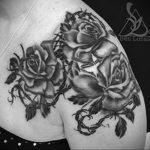 rose behind barbed wire tattoo 01.02.2020 №005 -barbed wire tattoo- tattoovalue.net