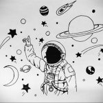 sketch of an astronaut tattoo 01.02.2020 №025 -tattoo astronaut- tattoovalue.net