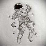 sketch of an astronaut tattoo 01.02.2020 №030 -tattoo astronaut- tattoovalue.net