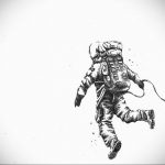 sketch of an astronaut tattoo 01.02.2020 №032 -tattoo astronaut- tattoovalue.net