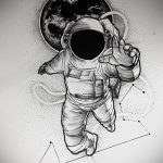 sketch of an astronaut tattoo 01.02.2020 №033 -tattoo astronaut- tattoovalue.net