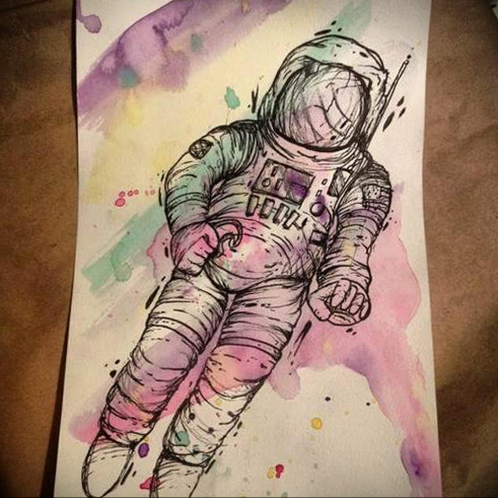 sketch of an astronaut tattoo 01.02.2020 №040 -tattoo astronaut- tattoovalue.net