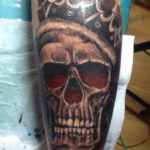 skull tattoo with crown 08.12.2019 №006 -tattoo crown- tattoovalue.net