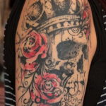 skull tattoo with crown 08.12.2019 №028 -tattoo crown- tattoovalue.net