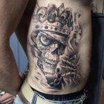 skull tattoo with crown 08.12.2019 №038 -tattoo crown- tattoovalue.net