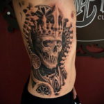 skull tattoo with crown 08.12.2019 №020 -tattoo crown- tattoovalue.net