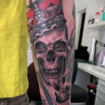 skull tattoo with crown 08.12.2019 №030 -tattoo crown- tattoovalue.net