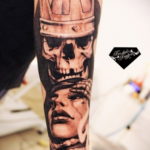 skull tattoo with crown 08.12.2019 №031 -tattoo crown- tattoovalue.net