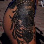 skull tattoo with crown 08.12.2019 №035 -tattoo crown- tattoovalue.net