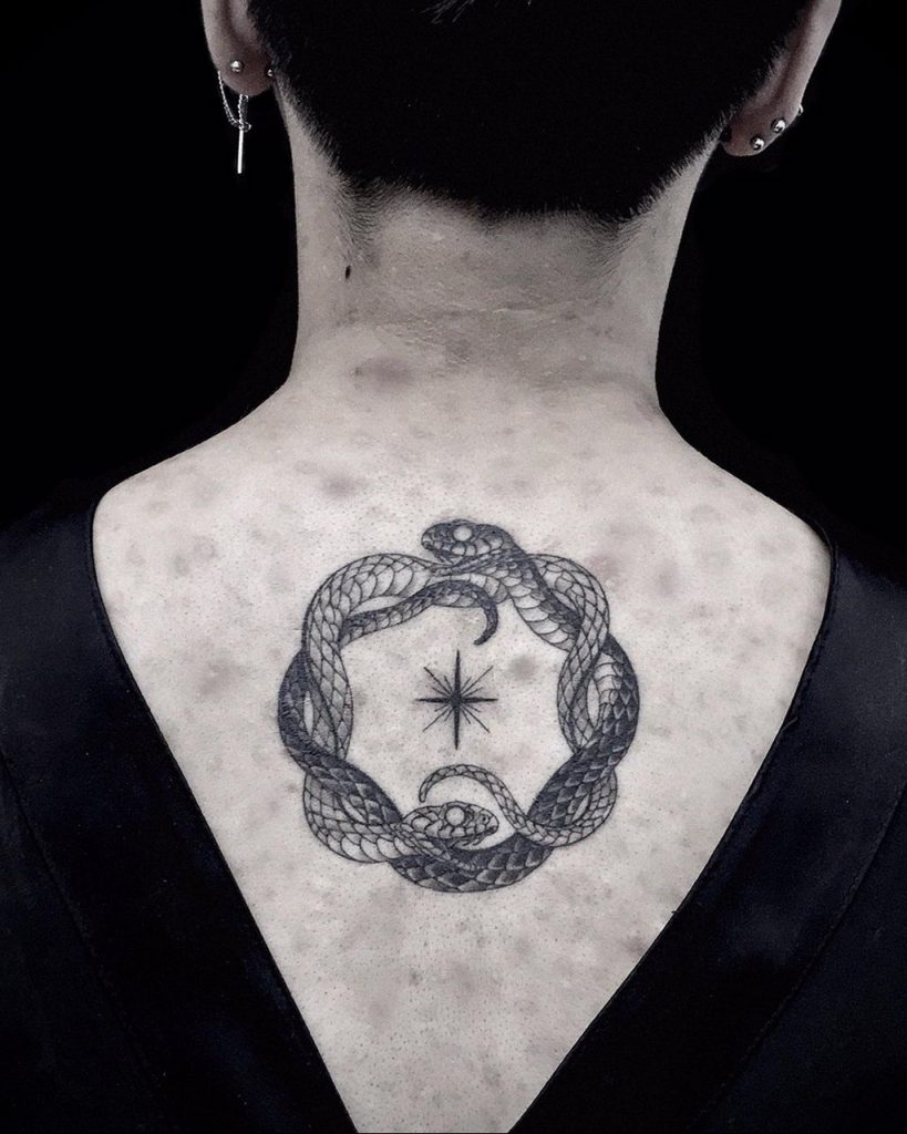 snake circle tattoo 07.01.2020 №019 -circle tattoo- tattoovalue.net - tattoovalue.net