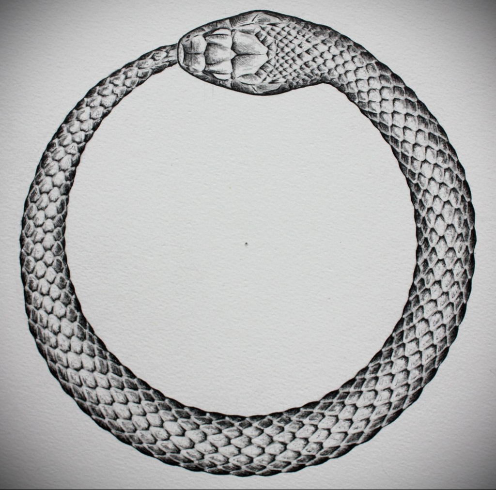 snake circle tattoo 07.01.2020 №021 -circle tattoo- tattoovalue.net - tattoovalue.net