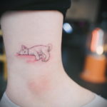 tattoo cat minimalism 03.12.2019 №014 -cat tattoo- tattoovalue.net