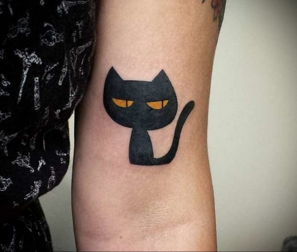 tattoo cat minimalism 03.12.2019 №025 -cat tattoo- tattoovalue.net