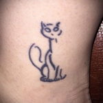 tattoo cat minimalism 03.12.2019 №028 -cat tattoo- tattoovalue.net