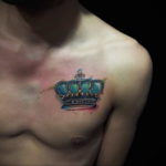tattoo crown on chest 08.12.2019 №001 -tattoo crown- tattoovalue.net