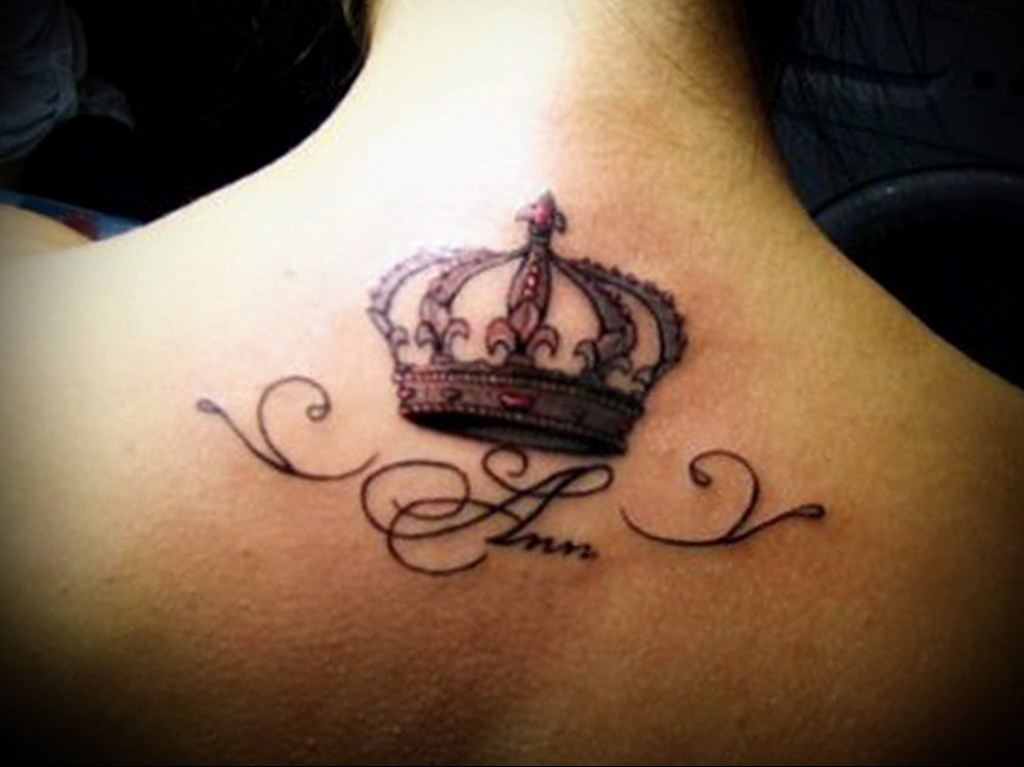 tattoo crown with the inscription 08.12.2019 №005 -tattoo crown- tattoovalue.net