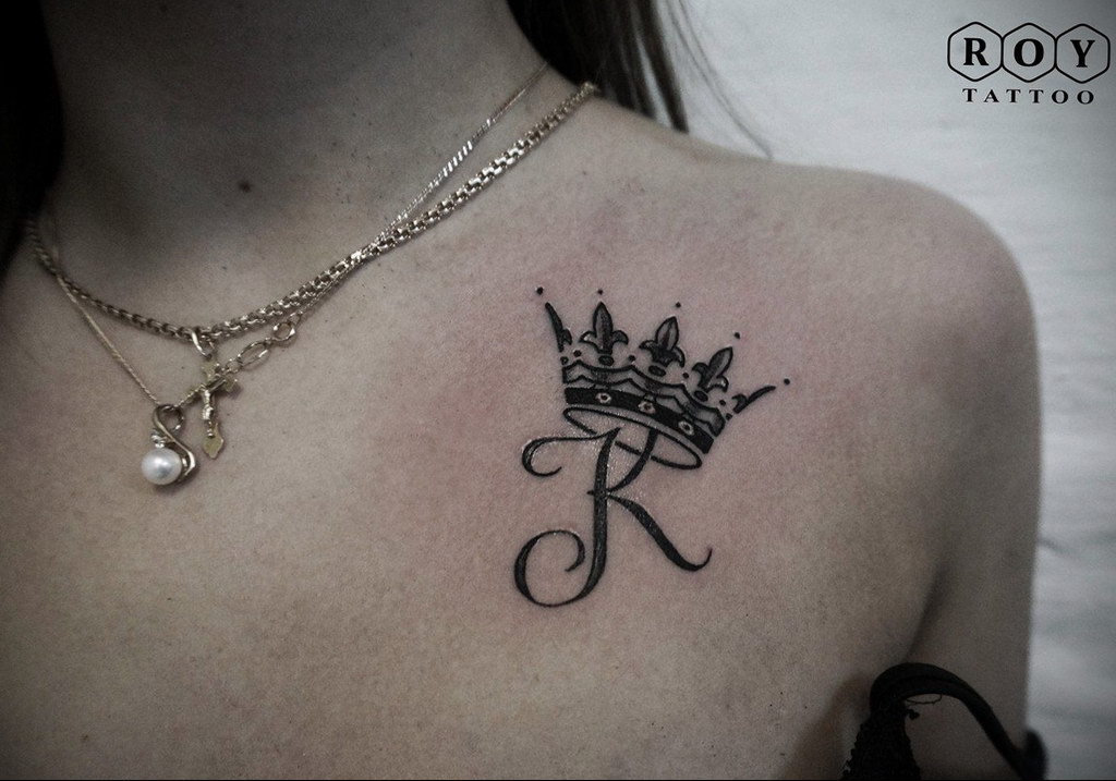 tattoo letter a with crown  №009 -tattoo crown -  