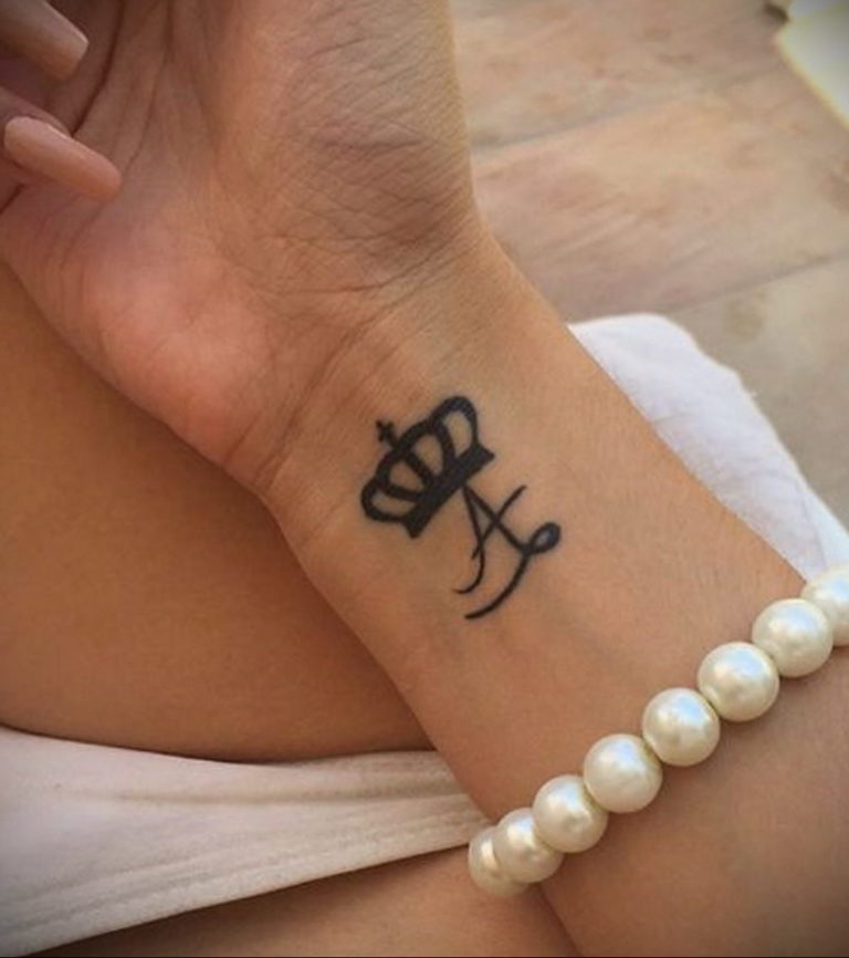 tattoo letter a with crown 08.12.2019 №021 -tattoo crown- tattoovalue