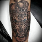 tiger tattoo with crown 08.12.2019 №001 -tattoo crown- tattoovalue.net