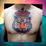 tiger tattoo with crown 08.12.2019 №006 -tattoo crown- tattoovalue.net