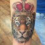 tiger tattoo with crown 08.12.2019 №005 -tattoo crown- tattoovalue.net